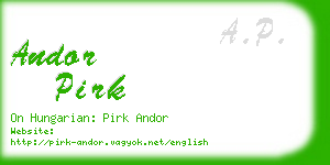 andor pirk business card